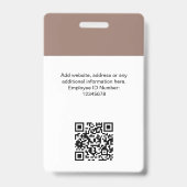 Aangepaste werknemersfoto, Qr-code, Logo, naam Badge (Achterkant)