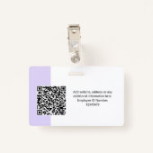 Aangepaste werknemersfoto, QR-code, Logo, naam Badge (Achterkant met clip)