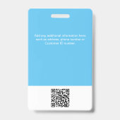 Aangepaste werknemersfoto, QR-code, Logo, naamplaa Badge (Achterkant)