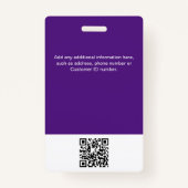 Aangepaste werknemersfoto, QR-code, Logo, naamplaa Badge (Achterkant)
