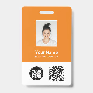 Aangepaste Werknemersfoto, Qr- en Barcodetag, Logo Badge