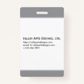 Aangepaste werknemersfoto, streepjescode, Logo, na Badge (Achterkant)