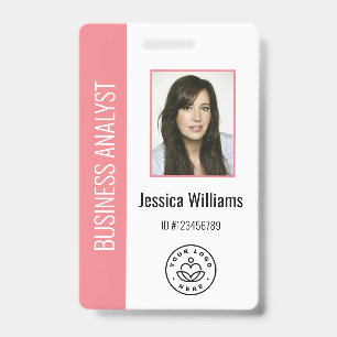 Aangepaste werknemersfoto, streepjescode, Logo, na Badge