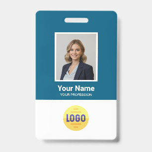 Aangepaste Werknemersfoto, Streepjescode, Logo, Na Badge