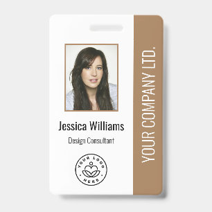 Aangepaste Werknemersfoto, Streepjescode, Logo, Na Badge