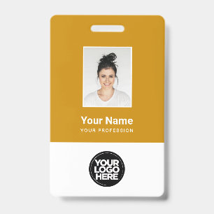 Aangepaste werknemersfoto, streepjescode, Logo, na Badge