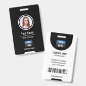 Aangepaste werknemersfoto, streepjescode, Logo, na Badge (Front & Back)