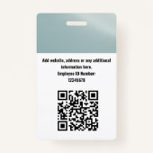 Aangepaste werknemersfoto, streepjescode, Logo, na Badge (Achterkant)