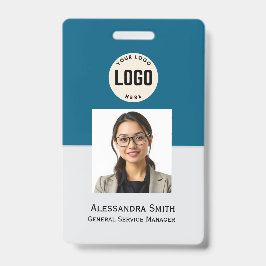 Aangepaste werknemersfoto, streepjescode, Logo, na Badge