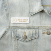 Aangepaste werknemersnaam Gold Script Logo Magneti Naamplaatje (In situ)