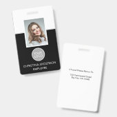 Aangepaste werknemersnaam Logo Foto Corporate Work Badge (Front & Back)