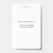 Aangepaste werknemersnaam Logo Foto Corporate Work Badge (Back)