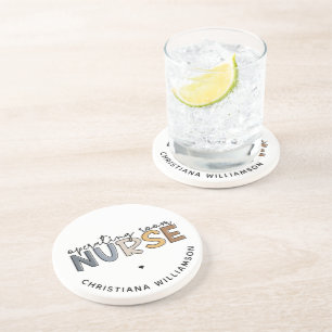 Aangepaste werkruimte voor verpleegkundigen of ver zandsteen onderzetter