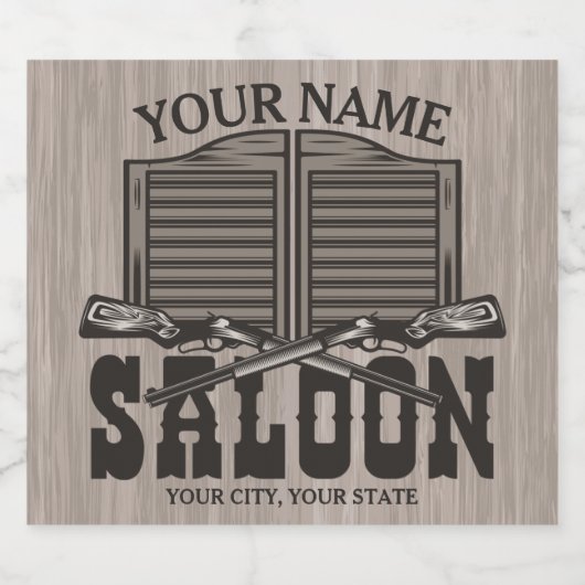 Aangepaste Westerne riftbout Pistolen Oude balie Bier Etiket (Enkel label)