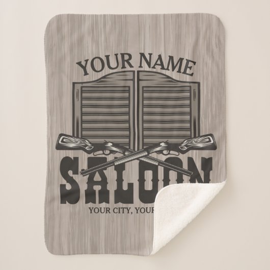 Aangepaste Westerne riftbout Pistolen Oude balie Sherpa Deken (Voorkant)