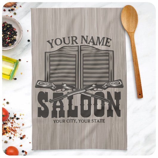 Aangepaste Westerne riftbout Pistolen Oude balie Theedoek