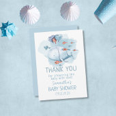 Aangepaste Whale Boy Baby shower Gast Bedankt