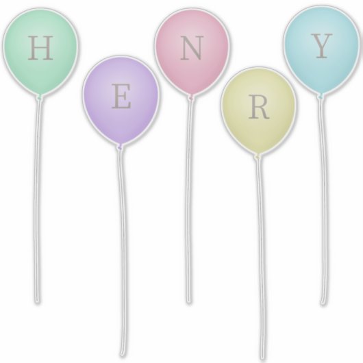 Aangepaste whimsical-ballonnen van Bright Pastel Sticker (Voorkant)