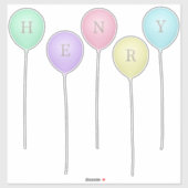Aangepaste whimsical-ballonnen van Bright Pastel Sticker (Vel)