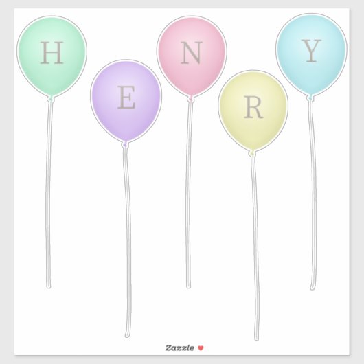 Aangepaste whimsical-ballonnen van Bright Pastel Sticker (Vel)