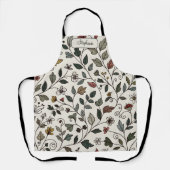 Aangepaste Whimsical Bloem & Wingerd Schort (Voorkant)