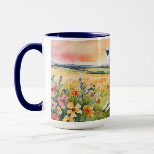 Aangepaste Whippet Sunrise Mok, Snip in Elegance Mok (Links)