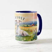 Aangepaste Whippet Sunrise Mok, Snip in Elegance Mok (Voorkant rechts)