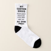 Aangepaste WHITE All Over Print Mannen Sokken (Rechts - buiten)