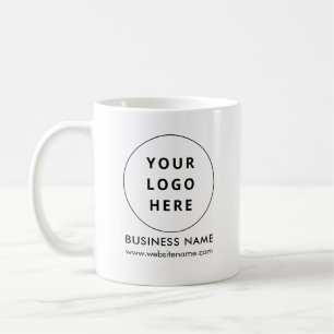 Aangepaste White Modern Business Logo en QR-code Koffiemok