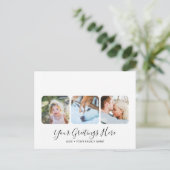 Aangepaste White Modern Greetings Kaarten 3 foto's (Staand voorkant)