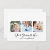 Aangepaste White Modern Greetings Kaarten 3 foto's (Voorkant / Achterkant)