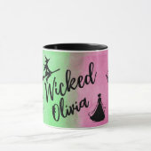 Aangepaste Wicked Mok – Roze & Groene Waterverf (Midden)