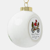 Aangepaste wiellijstkerstman keramische bal ornament (Links)
