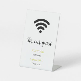 Aangepaste WiFi Info Display Standaard Minimaal Reclamebord Met Voetstuk