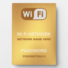 Aangepaste WiFi-netwerk wachtwoord Info Gouden kle Fotoplaat