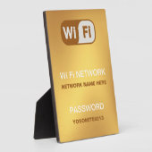 Aangepaste WiFi-netwerk wachtwoord Info Gouden kle Fotoplaat (Zijkant)