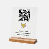 Aangepaste Wifi QR-code | Netwerk Wachtwoord Moder Acryl Bord (Hoek)