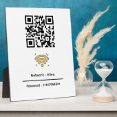 Aangepaste WiFi QR-code | Netwerkwachtwoord modern Fotoplaat (Zijkant)