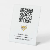Aangepaste WiFi QR-code | Netwerkwachtwoord modern Reclamebord Met Voetstuk (Voorkant)