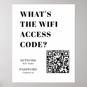 Aangepaste WiFi QR Wat is de WiFi-codeweergave Poster