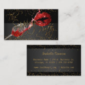 Aangepaste wijn en lips visitekaartje (Voorkant / Achterkant)