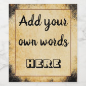 Aangepaste wijnfles Label Wedding Grunge  Wijn Etiket (Enkel label)