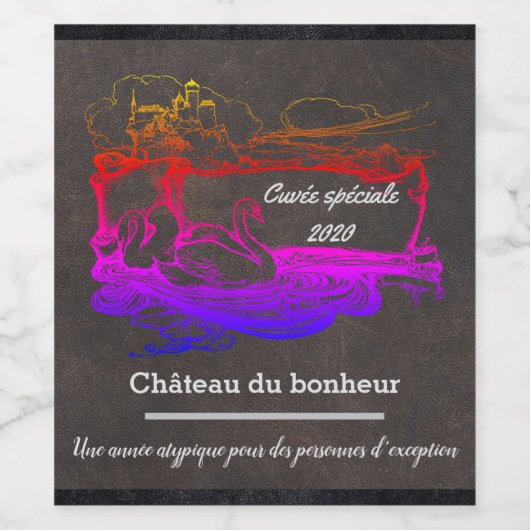 Aangepaste wijnfles wijn etiket (Enkel label)