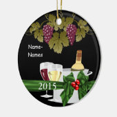 AANGEPASTE WIJNVERLIEZEN 2015 Vakantiegeld Keramisch Ornament (Links)