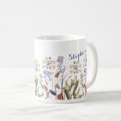 Aangepaste Wildbloemen Sage Groene en Blauwe Mok (Voorkant rechts)