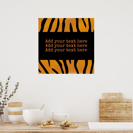 Aangepaste Wilde Ding Tiger Stripes Poster (Keuken)