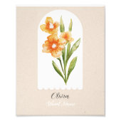 Aangepaste Wildflower Floral Script Naam Foto Afdruk (Voorkant)
