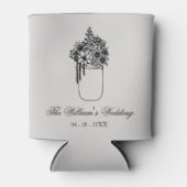 Aangepaste Wildflower Rustic Wedding Blikjeskoeler (Voorkant)