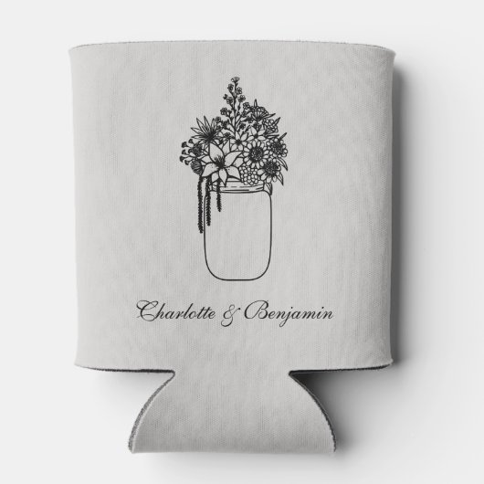 Aangepaste Wildflower Rustic Wedding Blikjeskoeler (Achterkant)