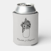 Aangepaste Wildflower Rustic Wedding Blikjeskoeler (Blikje Achterkant)